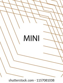 Minimal vector cover. Linear striped template for printing. Flat geometric backdrop design. Yellow Mustard Gold graphic layout. Cover print template. Cover design in Black Gold White. Eps10 banner
