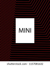 Minimal vector cover. Linear striped template for printing. Flat geometric backdrop design. Black Red White banner template. Lines Stripes poster. Banner design in simple colors. Eps10 banner.