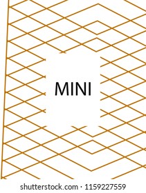 Minimal vector cover. Linear striped template for printing. Flat geometric backdrop design. Yellow Mustard Gold graphic layout. Lines Stripes poster. Cover design in Black Gold White. Abstract cover.