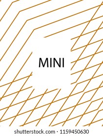 Minimal vector cover. Linear striped template for printing. Flat geometric backdrop design. Yellow Mustard Gold banner template Lines Stripes poster. Banner design in simple colors. Eps10 banner.
