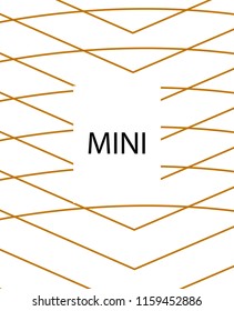 Minimal vector cover. Linear striped template for printing. Flat geometric backdrop design. Yellow Mustard Gold graphic layout. Lines Stripes poster. Banner design in simple colors. Abstract cover.