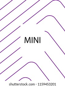 Minimal vector cover. Linear striped template for printing. Flat geometric backdrop design. Black Purple White graphic layout. Lines Stripes poster. Violet purple vibe print design. Eps10 banner.