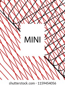 Minimal vector cover. Linear striped template for printing. Flat geometric backdrop design. Black Red White graphic layout. Lines Stripes poster. Rich Scarlet Burgundy cover design. Eps10 banner.
