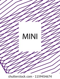 Minimal vector cover. Linear striped template for printing. Flat geometric backdrop design. Black Purple White abstract banner. Lines Stripes poster. Minimal geometry cover design. Abstract cover.