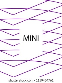 Minimal vector cover. Linear striped template for printing. Flat geometric backdrop design. Black Purple White banner template. Lines Stripes poster. Violet purple vibe print design. Abstract cover.