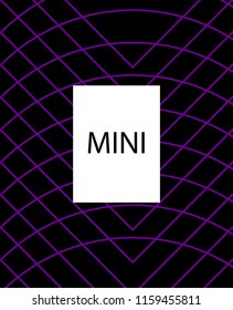 Minimal vector cover. Linear striped template for printing. Flat geometric backdrop design. Black Purple White abstract banner. Minimal flyer template. Violet purple vibe print design. Vector cover.