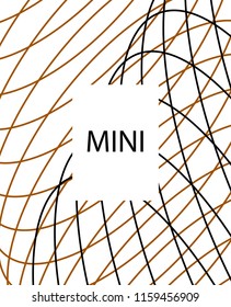 Minimal vector cover. Linear striped template for printing. Flat geometric backdrop design. Black Mustard White graphic layout. Lines Stripes poster. Cover design in Black Gold White. Vector cover.