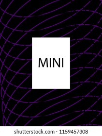 Minimal vector cover. Linear striped template for printing. Flat geometric backdrop design. Black Purple White graphic layout. Lines Stripes poster. Minimal geometry cover design. Vector cover.