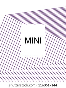 Minimal vector cover. Linear striped template for printing. Flat geometric backdrop design. Black Purple White banner template. Minimal flyer template. Violet purple vibe print design. Vector cover.