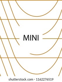 Minimal vector cover. Linear striped template for printing. Flat geometric backdrop design. Yellow Mustard Gold graphic layout. Minimal flyer template. Banner design in simple colors. Abstract cover