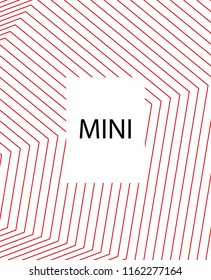 Minimal vector cover. Linear striped template for printing. Flat geometric backdrop design. Black Red White graphic layout. Cover print template. Minimal geometry cover design. Vector cover.