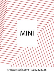 Minimal vector cover. Linear striped template for printing. Flat geometric backdrop design. Black Red White graphic layout. Minimal flyer template. Rich Scarlet Burgundy cover design. Abstract cover