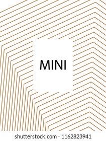 Minimal vector cover. Linear striped template for printing. Flat geometric backdrop design. Yellow Mustard Gold banner template Cover print template. Cover design in Black Gold White. Abstract cover