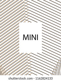 Minimal vector cover. Linear striped template for printing. Flat geometric backdrop design. Black Mustard White graphic layout. Cover print template. Banner design in simple colors. Eps10 banner