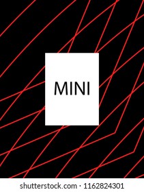 Minimal vector cover. Linear striped template for printing. Flat geometric backdrop design. Black Red White banner template. Lines Stripes poster. Minimal geometry cover design. Abstract cover