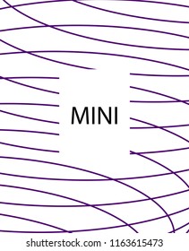 Minimal vector cover. Linear striped template for printing. Flat geometric backdrop design. Black Purple White abstract banner. Cover print template. Banner design in simple colors. Abstract cover