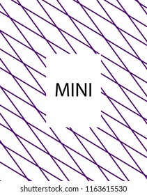 Minimal vector cover. Linear striped template for printing. Flat geometric backdrop design. Black Purple White abstract banner. Minimal flyer template. Minimal geometry cover design. Abstract cover