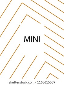 Minimal vector cover. Linear striped template for printing. Flat geometric backdrop design. Yellow Mustard Gold graphic layout. Lines Stripes poster. Cover design in Black Gold White. Abstract cover