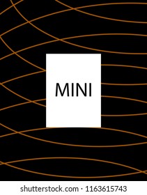 Minimal vector cover. Linear striped template for printing. Flat geometric backdrop design. Black Mustard Gold graphic layout. Minimal flyer template. Minimal geometry cover design. Vector cover.