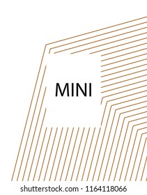 Minimal vector cover. Linear striped template for printing. Flat geometric backdrop design. Yellow Mustard Gold banner template Cover print template. Banner design in simple colors. Vector cover.