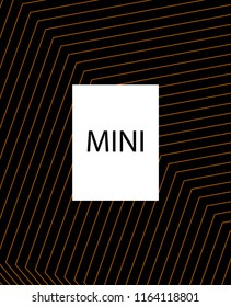 Minimal vector cover. Linear striped template for printing. Flat geometric backdrop design. Black Mustard Gold banner template. Minimal flyer template. Cover design in Black Gold White. Eps10 banner