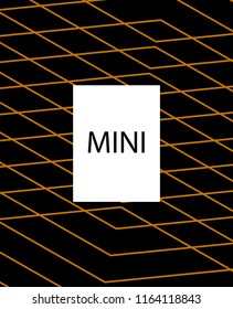 Minimal vector cover. Linear striped template for printing. Flat geometric backdrop design. Black Mustard Gold graphic layout. Cover print template. Cover design in Black Gold White. Eps10 banner