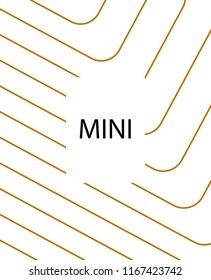 Minimal vector cover. Linear striped template for printing. Flat geometric backdrop design. Yellow Mustard Gold graphic layout. Cover print template. Minimal geometry cover design. Vector cover.