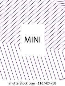 Minimal vector cover. Linear striped template for printing. Flat geometric backdrop design. Black Purple White abstract banner. Lines Stripes poster. Minimal geometry cover design. Eps10 banner