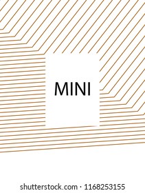 Minimal vector cover. Linear striped template for printing. Flat geometric backdrop design. Yellow Mustard Gold graphic layout. Minimal flyer template. Banner design in simple colors. Abstract cover