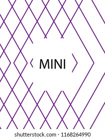 Minimal vector cover. Linear striped template for printing. Flat geometric backdrop design. Black Purple White graphic layout. Cover print template. Violet purple vibe print design. Vector cover.