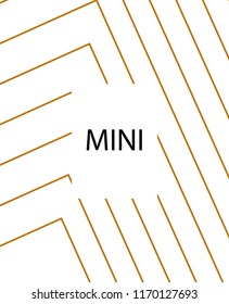 Minimal vector cover. Linear striped template for printing. Flat geometric backdrop design. Yellow Mustard Gold banner template Minimal flyer template. Banner design in simple colors. Abstract cover