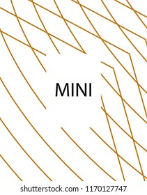 Minimal vector cover. Linear striped template for printing. Flat geometric backdrop design. Yellow Mustard Gold graphic layout. Cover print template. Minimal geometry cover design. Eps10 banner