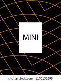 Minimal vector cover. Linear striped template for printing. Flat geometric backdrop design. Black Mustard Gold abstract banner. Cover print template. Cover design in Black Gold White. Abstract cover