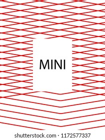 Minimal vector cover. Linear striped template for printing. Flat geometric backdrop design. Black Red White banner template. Minimal flyer template. Rich Scarlet Burgundy cover design. Vector cover.