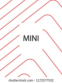 Minimal vector cover. Linear striped template for printing. Flat geometric backdrop design. Black Red White graphic layout. Cover print template. Banner design in simple colors. Abstract cover