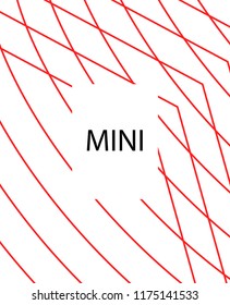Minimal vector cover. Linear striped template for printing. Flat geometric backdrop design. Black Red White banner template. Cover print template. Banner design in simple colors. Abstract cover