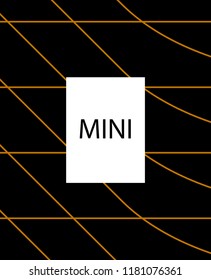 Minimal vector cover. Linear striped template for printing. Flat geometric backdrop design. Black Mustard Gold abstract banner. Minimal flyer template. Cover design in Black Gold White. Vector cover.