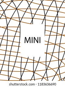 Minimal vector cover. Linear striped template for printing. Flat geometric backdrop design. Black Mustard White graphic layout. Minimal flyer template. Minimal geometry cover design. Eps10 banner