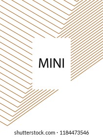 Minimal vector cover. Linear striped template for printing. Flat geometric backdrop design. Yellow Mustard Gold banner template Cover print template. Cover design in Black Gold White. Eps10 banner