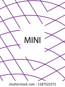 Minimal vector cover. Linear striped template for printing. Flat geometric backdrop design. Black Purple White banner template. Cover print template. Violet purple vibe print design. Vector cover.