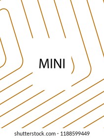 Minimal vector cover. Linear striped template for printing. Flat geometric backdrop design. Yellow Mustard Gold banner template Minimal flyer template. Minimal geometry cover design. Abstract cover