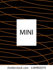 Minimal vector cover. Linear striped template for printing. Flat geometric backdrop design. Black Mustard Gold banner template. Lines Stripes poster. Minimal geometry cover design. Abstract cover
