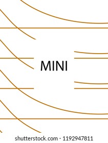 Minimal vector cover. Linear striped template for printing. Flat geometric backdrop design. Yellow Mustard Gold banner template Lines Stripes poster. Banner design in simple colors. Abstract cover