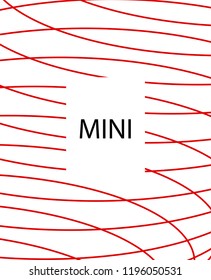 Minimal vector cover. Linear striped template for printing. Flat geometric backdrop design. Black Red White graphic layout. Lines Stripes poster. Banner design in simple colors. Abstract cover