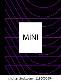 Minimal vector cover. Linear striped template for printing. Flat geometric backdrop design. Black Purple White abstract banner. Lines Stripes poster. Violet purple vibe print design. Eps10 banner