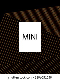 Minimal vector cover. Linear striped template for printing. Flat geometric backdrop design. Black Mustard Gold abstract banner. Minimal flyer template. Banner design in simple colors. Eps10 banner