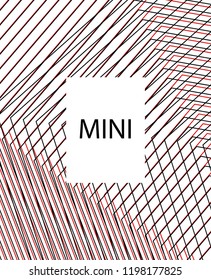 Minimal vector cover. Linear striped template for printing. Flat geometric backdrop design. Black Red White banner template. Lines Stripes poster. Rich Scarlet Burgundy cover design. Vector cover.