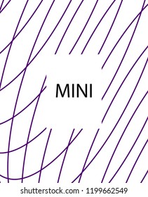 Minimal vector cover. Linear striped template for printing. Flat geometric backdrop design. Black Purple White graphic layout. Lines Stripes poster. Violet purple vibe print design. Eps10 banner