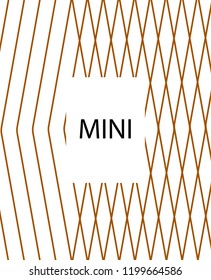 Minimal vector cover. Linear striped template for printing. Flat geometric backdrop design. Yellow Mustard Gold abstract banner Lines Stripes poster. Cover design in Black Gold White. Abstract cover