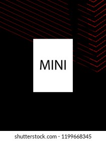 Minimal vector cover. Linear striped template for printing. Flat geometric backdrop design. Black Red White abstract banner. Lines Stripes poster. Minimal geometry cover design. Eps10 banner